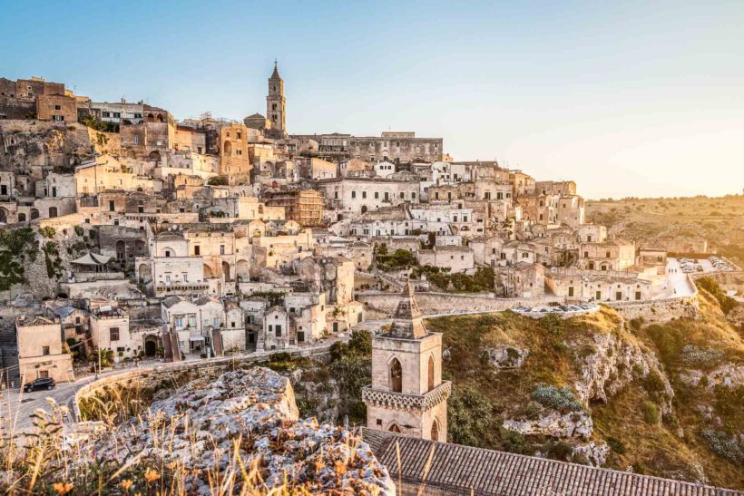 Ancient town of Matera at sunrise, Basilicata, Italy