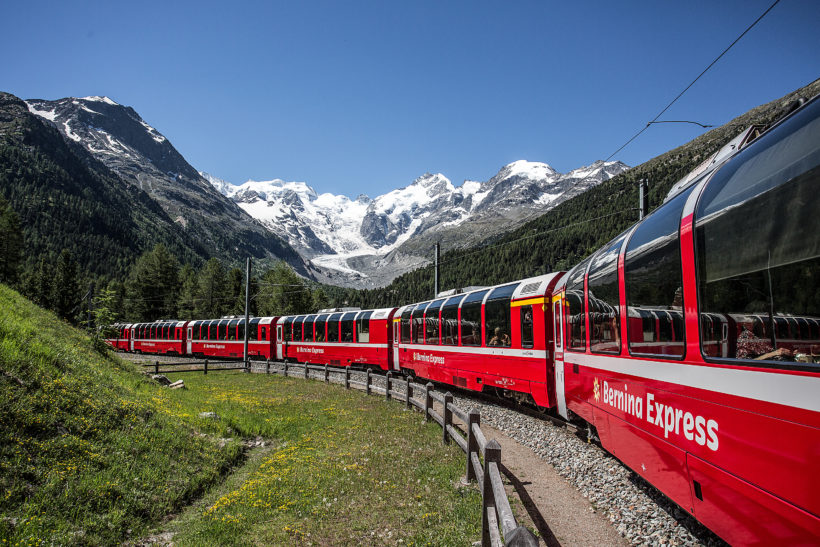Bernina Express in der Montebellokurve